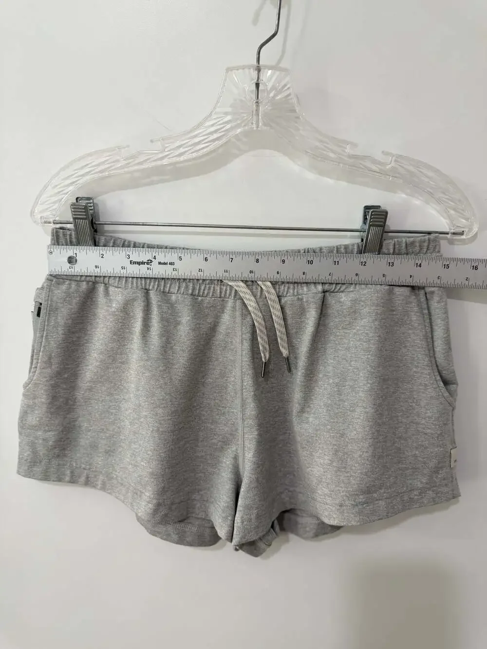 Vuori Grey French Terry Performance Lounge Sweat Shorts with Drawstring